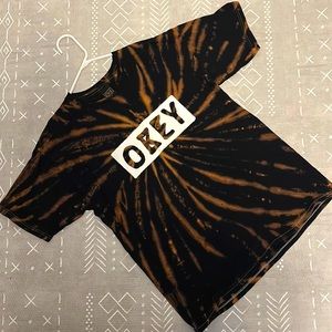 Obey Men’s Large T-Shirt Tie Dye in Black and Rust